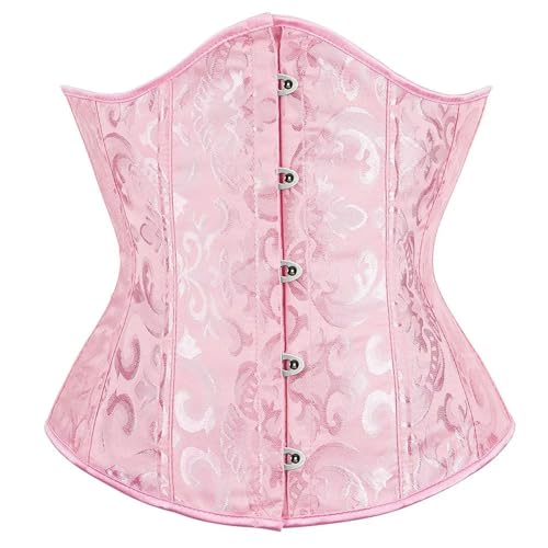 Corset sous la poitrine pour femme avec baleines jacquard vintage gothique