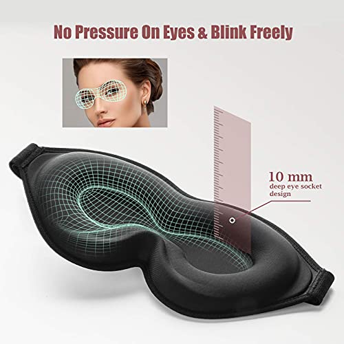 Unimi Sleep Mask, Women Men 2021 Upgraded Adaptive Adjustment Eye Mask 3D Sleeping Mask with Adjustable Strap, Block Out Light Night Sleep Mask Soft Eye Cover for Travel, Nap, Yoga, Meditation - Thumbnail 3