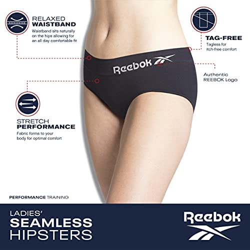Reebok Hipster Panties for Women - 10 Pack Stretch Performance Seamless Underwear with Relaxed Tagless Waist (Sizes: S-XL)2
