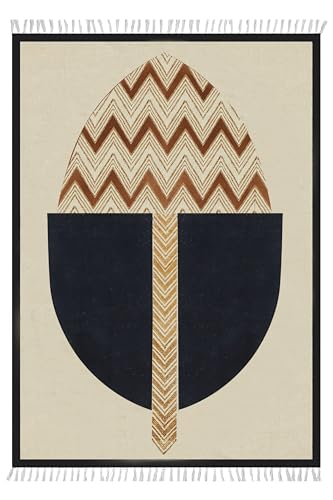 Kelim Teppich, quadratisch, geometrisches Design, weiß, schwarz, handbedruckt, Baumwolle, Dhurrie, Handwäsche, 0,5 cm dick, handgefertigt, Boho, für drinnen und draußen, Flachgewebe, für Küche, Balkon