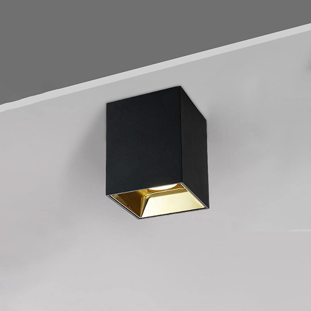 Plafonnier spot de plafond noir en aluminium square au design épuré