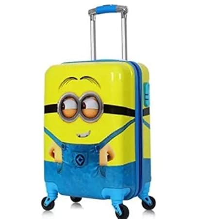 Swarn Kids Stylish Light Weight Minion Yellow Printed ABS+Polycarbonate Trolley Suitcase Bag (21 inch) Baby boy Suitcase