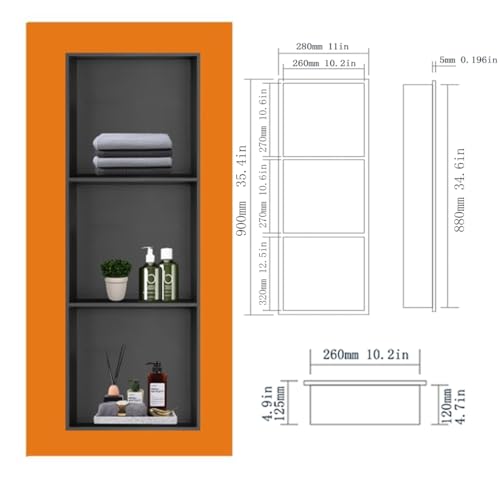 Niche de douche moderne en acier inoxydable au design d'angle carré