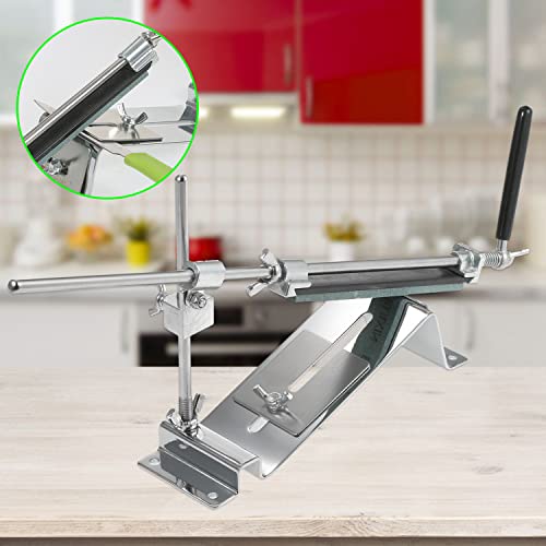 KKcare Kit de afiador de facas de ângulo fixo atualizado totalmente metal aço inoxidável profissiona