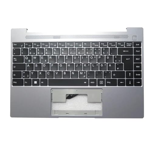 MEDION AKOYA E14304 MD63780 グレートップケース付きノートパソコン用パームレスト&キーボード バックライト付きブラックドイツ語GRキーボード