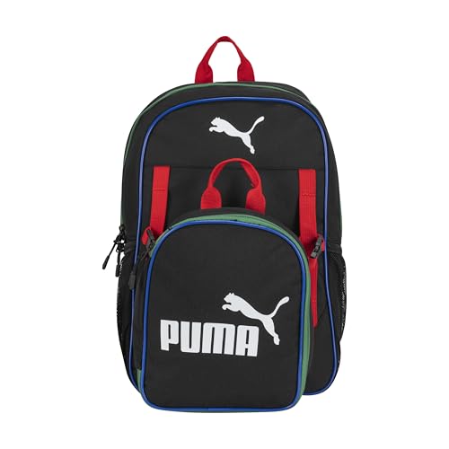 Image of PUMA Unisex Kid's Colony Lunch Kit & Backpack Combo, Black /Multicolor, Medium