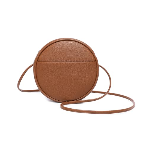 Image of Circle Crossbody Bag for Women NYLON Circle Purse with Zipper Adjustable Knot Shoulder Straps