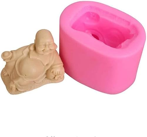 Miniatura 1 de Molde de silicona para estatua de Buda chino Maitreya 3D molde para hacer velas de jabón molde para hacer fondant gelatina de chocolate mousse para