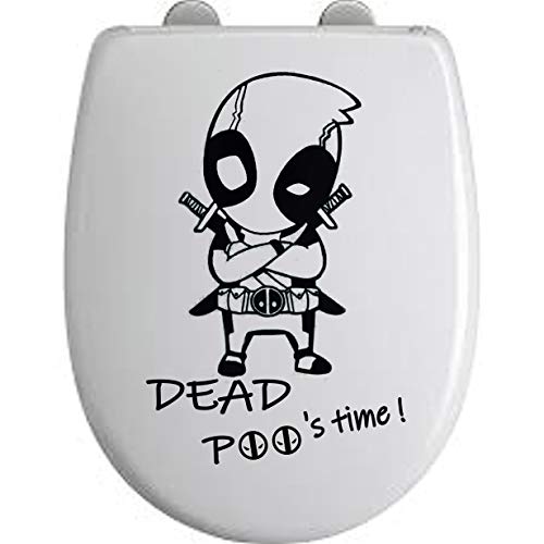 Sticker Fun Abattant Toilette Deadpool - Vinyl Brillant Couleur au Choix