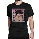 Serail Experiments Lain Sad Japanese Manga T-Shirt Man's Short Sleeves Vintage Tees Cotton Fabric Tops Black L
