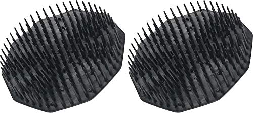 Bar5F Scalp Shampoo Brush, Black Plastic Bristles With Finger Ring, Pack Of 2