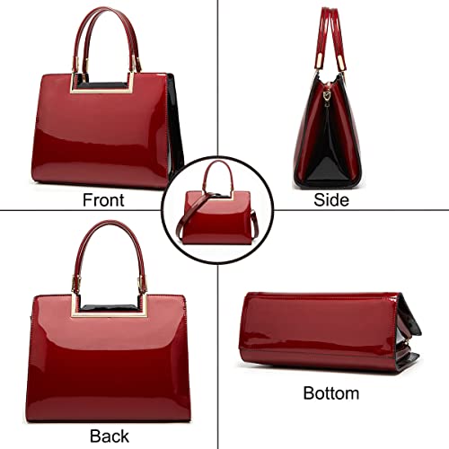 Bolso brillante de cuero patentado para mujer miniatura 5