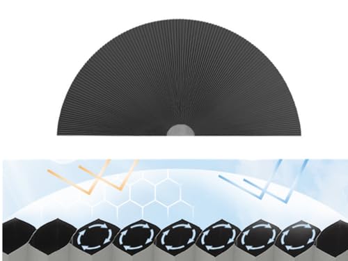 Full Blackout Blinds Arch Window Shade Light Filtering Pleated Shade Half Circle Self Adhesive Fabric Blinds Room Darkening Shades Stick on Easy Install (1, Black, 24IN*48IN (60CM*120CM))