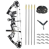SAS Feud X 30-70 Lbs Compound Bow Travel Hard Case Flight Hunting Ready Package Archery with Broadheads and Extra Carbon Arrows (Travel Hunting Ready Package)