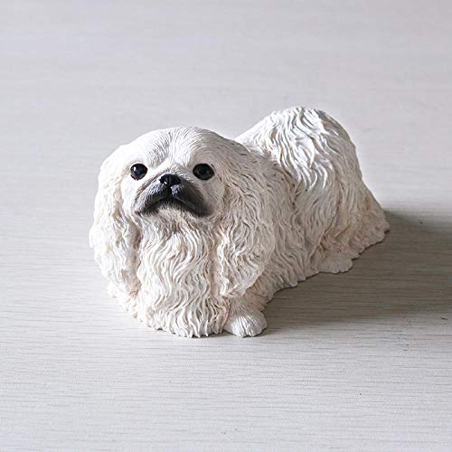 Décorations Ornements Sculptures Statue Figurines Chien Pékinois simulation animal KELIEQA