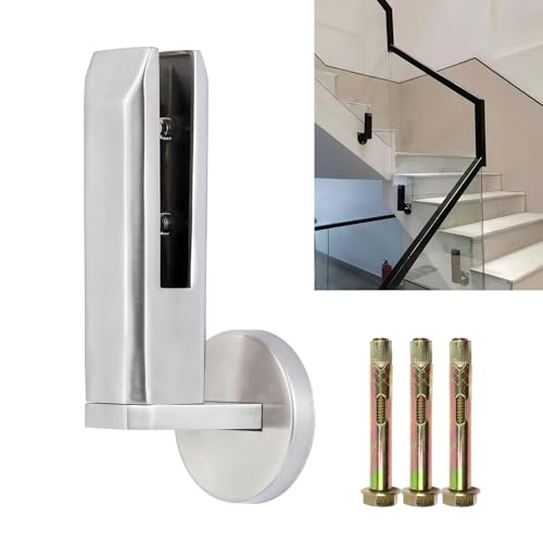 KMERCE Abrazadera de Vidrio de Piscina, Postes de balaustrada de vidrio de balcón y barandilla de escalera, Pinza de vidrio pesado, acero inoxidable, Para vidrio 6-16 mm (1, Acero Inoxidable)