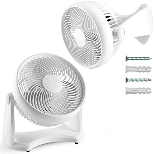 Small Wall Fan 9 Inch Quiet with 90 Diploma Vertical Tilt,Excessive Velocity Wall Mount Fan with 3 Speeds,25 ft Max Air Distance,Moveable Cooling Fan for Bed room Workplace House Nook,Small Room Fan Desk Fan