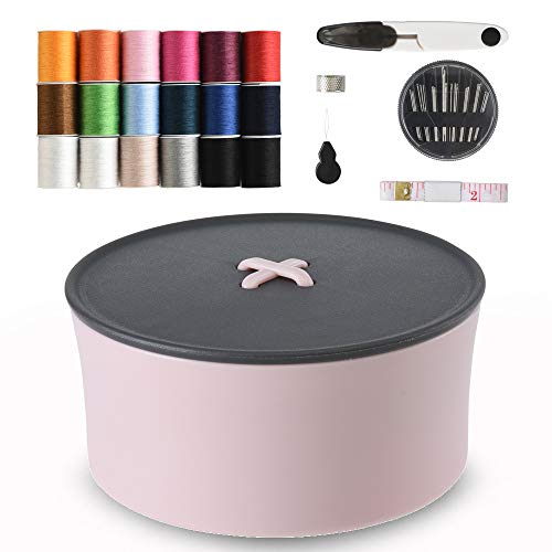 最安値 Homlead 裁縫セット ソーイングセット 18色縫い糸あり 携帯式 ポータブルミシンアクセサリー 小学生 家庭科 男女兼用 家庭用 大人用 裁縫道具 セット かわいい収納ケース付き の価格比較