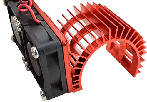 Apex Rc Products 540/550 Aluminum Heat Sink W/Two 30Mm Fans - 3 Colors To Choose From (Red) #TOP3