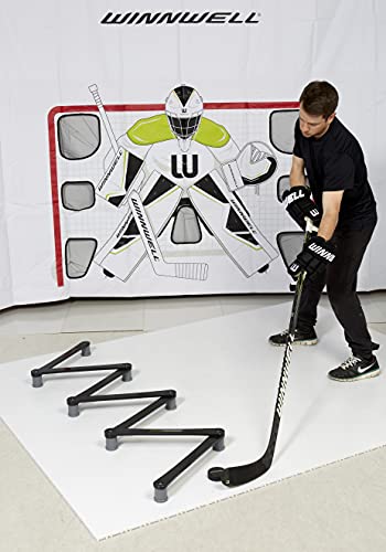 Winnwell Hockey Premium Stickhandling Aid - Stick Handling Trainer Suitable For On & Off Ice, Improve Puck Control & Coordination Passing Aide | Training Equipment Made For Kids & Adult Hockey Players #TOP3