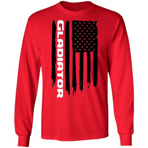 Gladiator American Flag Long Sleeve T-Shirt2