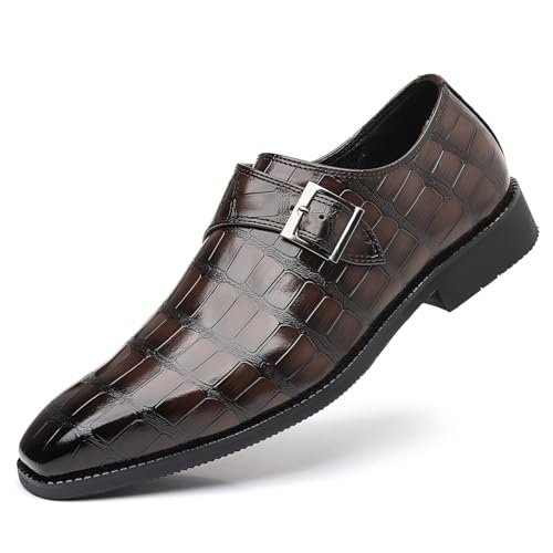 Mens Monk Strap Slip on Loafer PU Leather Oxford Formal Business Casual Comfortable Dress Shoes for Men2