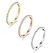 JeweBella 3 Pièces 2 MM Bague Femme Or/Argent/Or Rose Acier Inoxydable Bague Zirconium Ensemble Bague Fiançailles Femme Taille 47-60