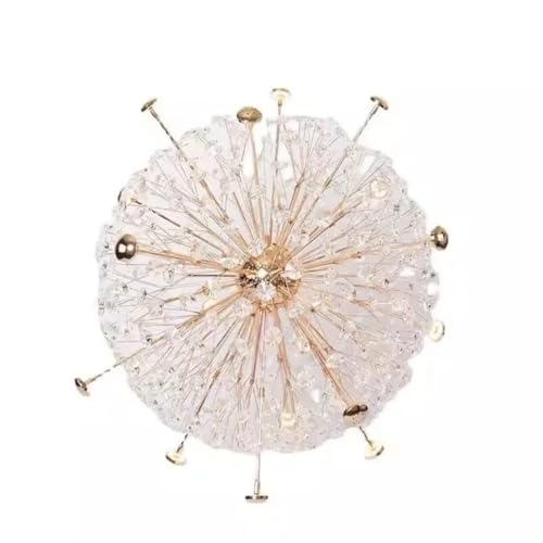 Image of Modern Crystal Chandelier for Living Room | Gold Firework Glass Pendant Ceiling Light,Size 500MM Jhumar for Dining Room, Bedroom & Hall | Decorative Starburst Flower Home Decor Lamp (Corona Shape )