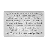 Godfather Gifts from Godchild, Godfather Proposal Gifts Card for Men, Godparents Proposal Gift, Will