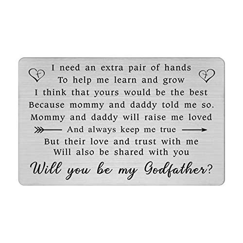 Resdink Godfather Gift Idea: Unique Wallet Card, Includes Appreciated Message, Perfect for Baptism, Christening, Birthday, Thank You, Proposal, Valentine's Day, Father's Day