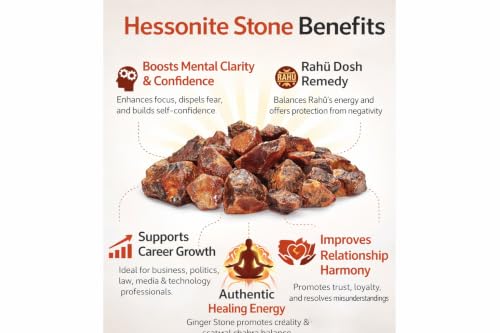 Image of Natural Hessonite (Gomed) Rough Stone 50g - Raw Healing Crystal for Vastu & Meditation