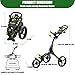 XDriveMax GC408 Folding Golf Push Cart, 3 Wheel Golf Trolley Lightweight Golf Bag Pull Cart Caddy Cart for Golf Clubs and Golf Bag with Cup Holder Scorecard Holder/Storage Compartment(Green)