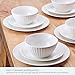 Pfaltzgraff Fluted Grace 24 Piece Porcelain Plate and Bowl Dinnerware Set, Service for 8, Fluted Design, Durable for Everyday Use, White