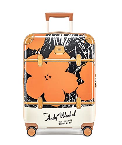 Bric's Andy Warhol 1952 Limited Edition Checked Luggage – Travel as Art Marilyn Print, Luxury Suitcase with Leather Trim, 360° Silent Wheels, Lightweight Hard Structure, 30 Inch, Cream