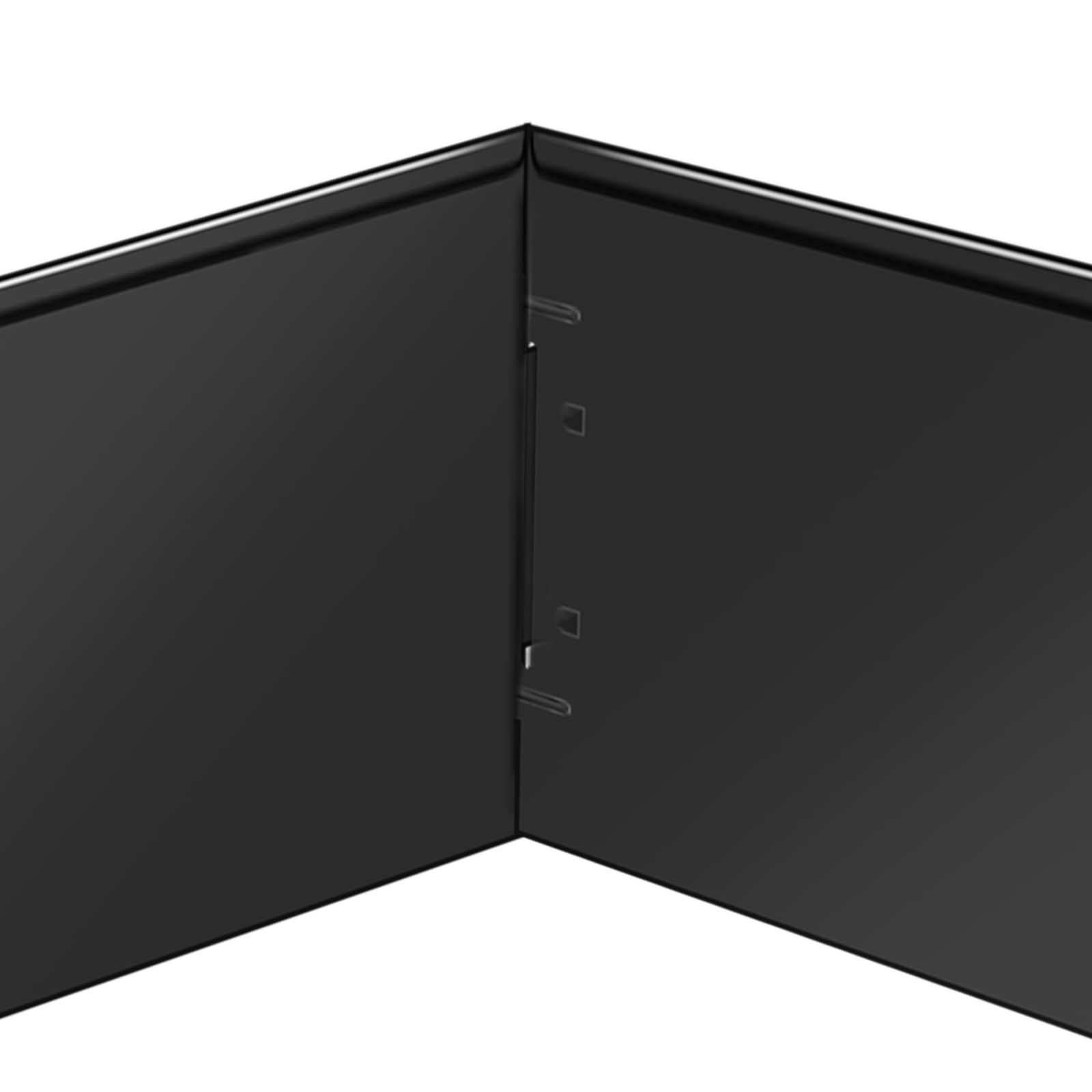 UISEBRT Rasenkante Metall 20m 100 x 18cm Verzinkt Beeteinfassung Beetumrandung Mähkante Palisade 20 Stück, Länge 5m - Höhe 18cm, Schwarz