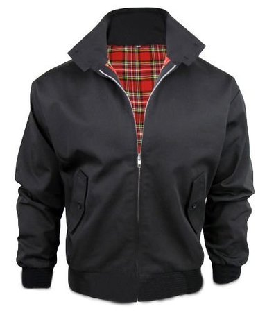 Mountain PassNew Adults British Made Harrington Jacket Coat Bomber Classic 1970's Vintage Retro Mod Skin Scooter Tartan Lining Black S