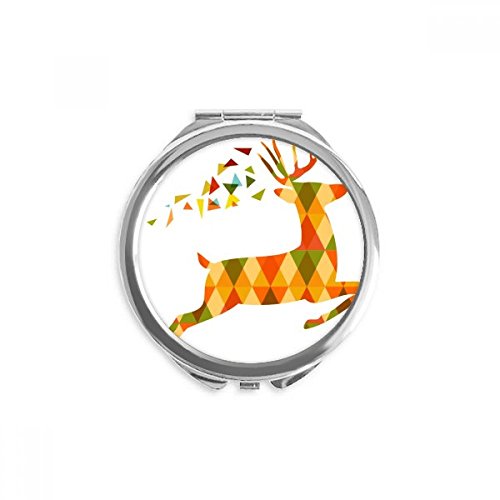 Miroir de poche de noël elk portable multicolore pour retouche de maquillage