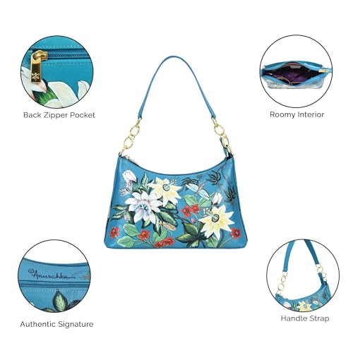 Image of Anuschka Women's Original Hand-Painted Genuine Leather Hobo with Chain Strap