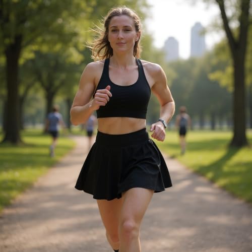 Mini Skirts for Women Basic Skater Pleated Flowy High Waisted Casual Short Skirt2