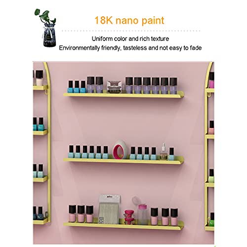 Support mural pour vernis à ongles étagère dorée