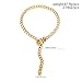 Salircon Chunky Choker Necklaces 23In Gold Cuban Link Chain for Women Slip Chain Choker Toggle Necklaces Thick Belt Chain (23in, Gold)