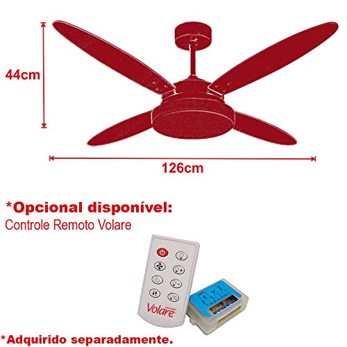 Ventilador De Teto Branco 4 Pás Dupla Face Volare R1 Vr50 Lanai Branco E Tabaco 127v Volare Volare 1