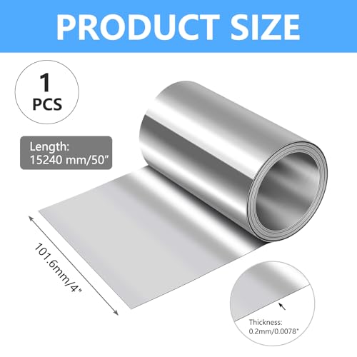 ELECTRAPICK Aluminum Flashing Roll,4in x 50ft Metal Roof Panels,32 Gauge (0.0078
