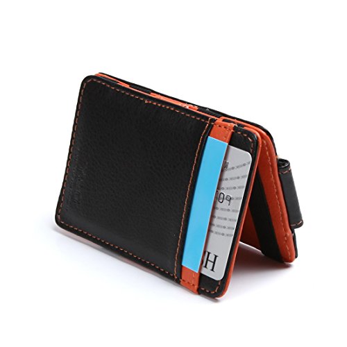 Y&G YCM010105 Orange Black Magic Wallet Small Size father s day gift ideas dark orange mens magnetic wallet Magic Wallet - Image 4