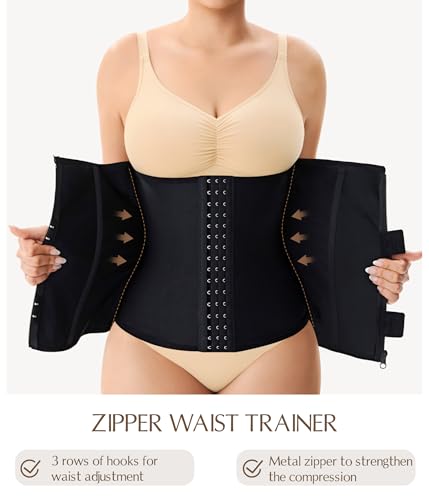 MERYOSZ Zipper Waist Trainer for Women - Mesh Corset Shapewear Tummy Control Body Shaper Waist Cincher Postpartum Girdle2