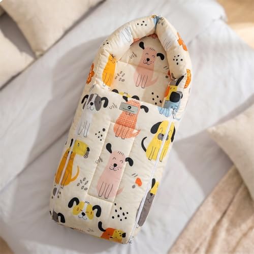 Image of StarAndDaisy 3 in 1 Baby Sleeping Bag for New Born, Baby Bedding Set, Washable & Foldable Cotton Design Godari, Toddlers Bed, Baby Bedding, Baby Mattress, Cradle Bed (Dog Print)