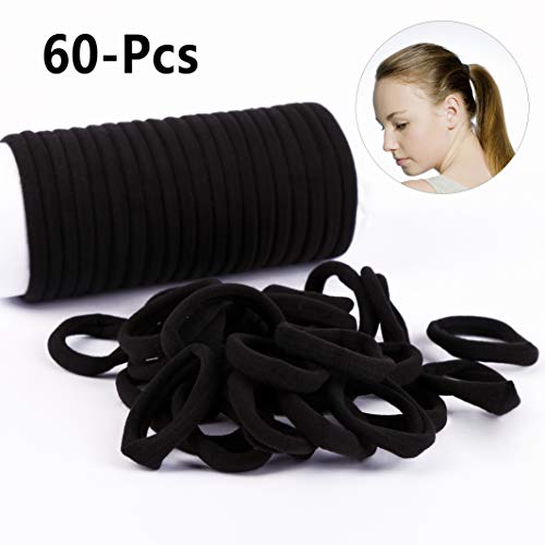 Lot de 60 élastiques à cheveux Vegena sans métal - Bandeau élastique pour queue de cheval - Pour femme et fille - Utilisation quotidienne