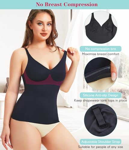 That Doesn't Ride Up COMFREE Womens Shapewear Tank Tops With Built
