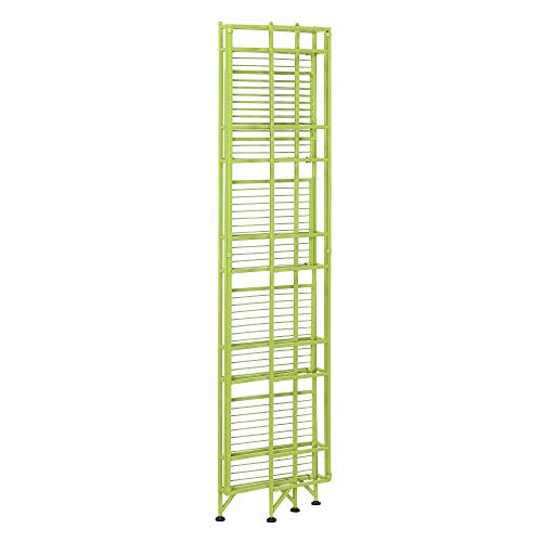 Image of Convenience Concepts Xtra Storage Shelves - 5-Tier Folding Metal Storage Shelves, Closet Organizer for Office, Laundry Room, Bedroom, Garage, Kitchen, Bathroom, Lime Green