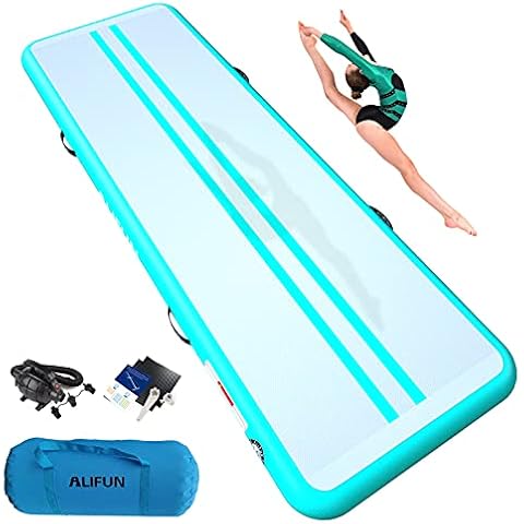 ALIFUN Luft Matte Tumbling Track Gymnastik Aufblasbare Tumble Matte 3M 4M 5M 6M Training Matte Dick 10CM Luftpumpe Cover